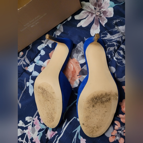 Justfab Maddie Slip On Blue Dress Sandals Size 7.5 - Picture 4 of 7